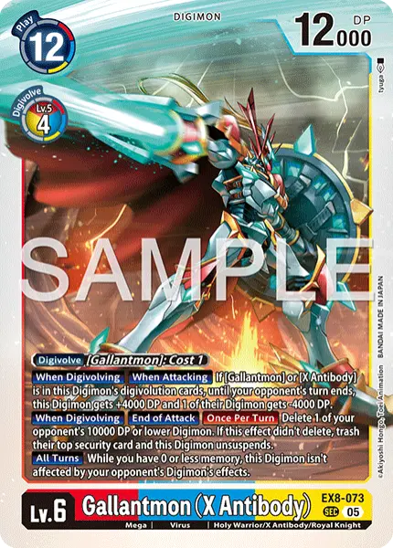 Digimon TCG Card 'EX8-073_P3' 'Gallantmon (X Antibody)'