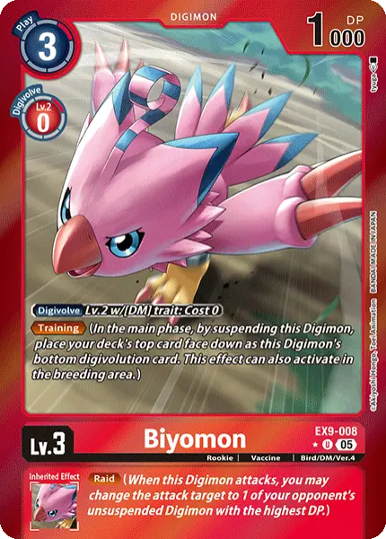 Digimon TCG Card 'EX9-008_P1' 'Biyomon'