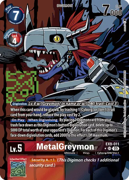 Digimon TCG Card 'EX9-011_P1' 'MetalGreymon'