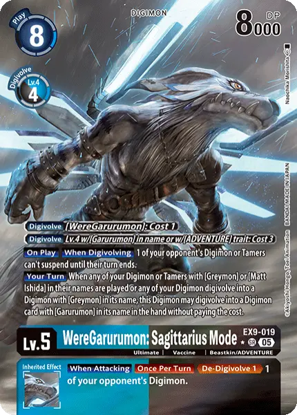 Digimon TCG Card 'EX9-019_P1' 'WereGarurumon: Sagittarius Mode'