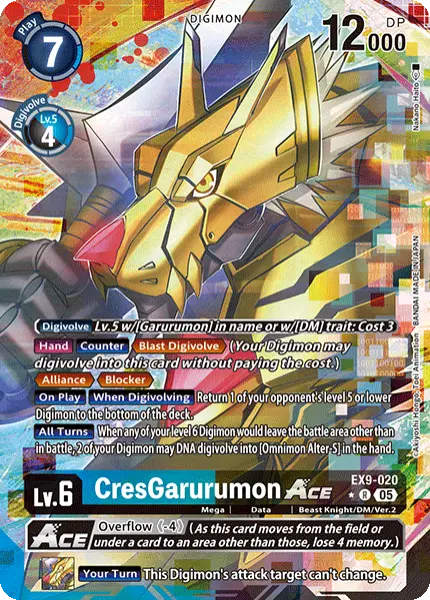 Digimon TCG Card 'EX9-020_P1' 'CresGarurumon'
