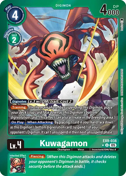 Digimon TCG Card 'EX9-038_P1' 'Kuwagamon'