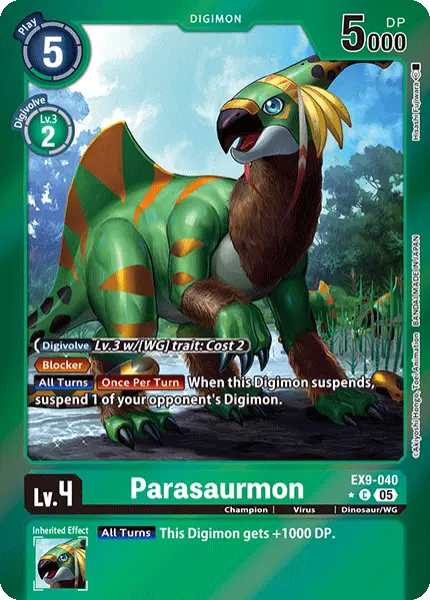 Digimon TCG Card 'EX9-040_P1' 'Parasaurmon'