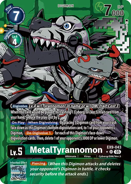 Digimon TCG Card 'EX9-043_P1' 'MetalTyrannomon'