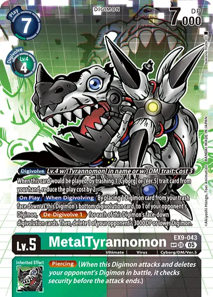 Digimon TCG Card EX9-043_P2 MetalTyrannomon