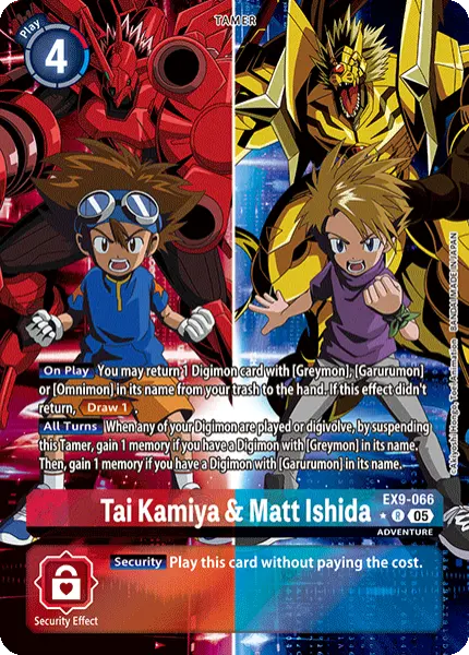 Digimon TCG Card 'EX9-066_P1' 'Tai Kamiya & Matt Ishida'