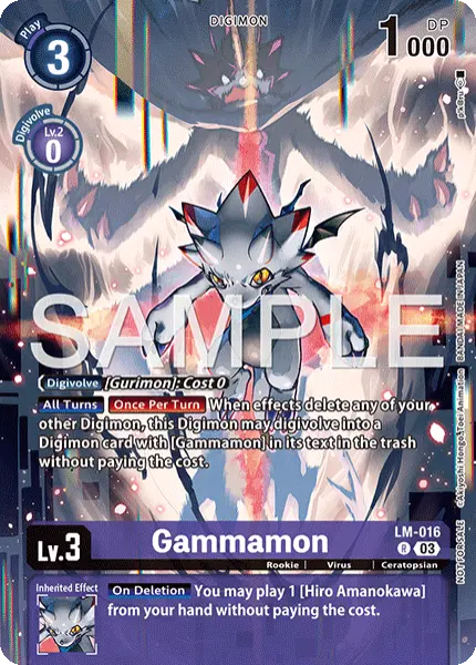 Digimon TCG Card 'LM-016_P1' 'Gammamon'