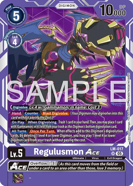 Digimon TCG Card 'LM-017_P1' 'Regulusmon'