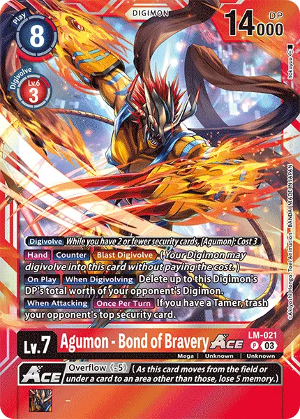 Digimon TCG Card 'LM-021' 'Agumon - Bond of Bravery'