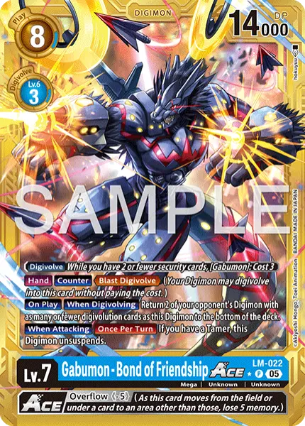 Digimon TCG Card 'LM-022_P2' 'Gabumon - Bond of Friendship'