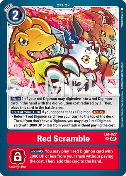 Digimon TCG Card 'LM-027_P3' 'Red Scramble'