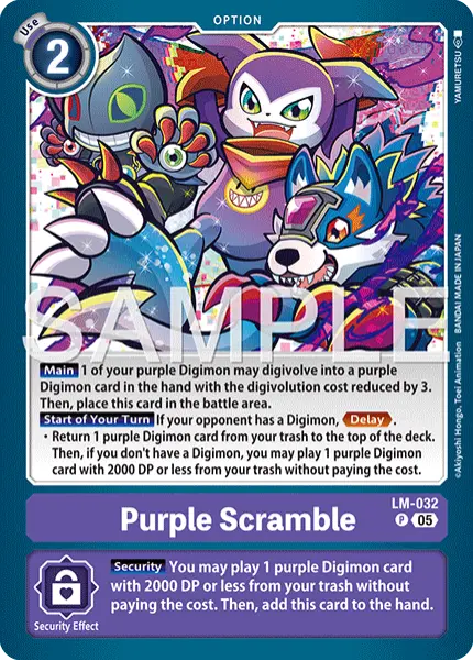 Digimon TCG Card 'LM-032_P3' 'Purple Scramble'