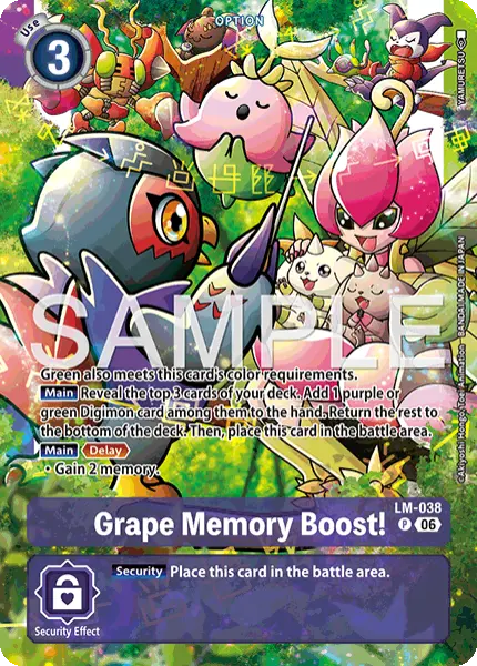Digimon TCG Card 'LM-038_P1' 'Grape Memory Boost!'