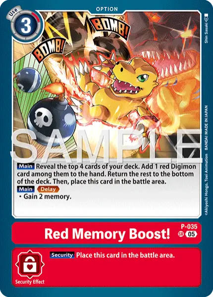 Digimon TCG Card 'P-035_P6' 'Red Memory Boost!'