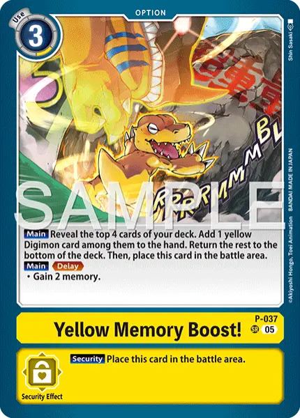 Digimon TCG Card 'P-037_P7' 'Yellow Memory Boost!'