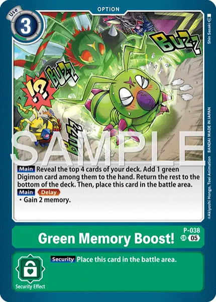 Digimon TCG Card 'P-038_P6' 'Green Memory Boost'