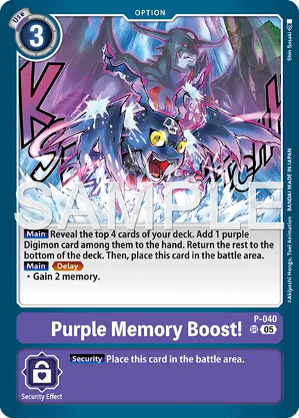 Digimon TCG Card 'P-040_P6' 'Purple Memory Boost!'