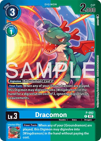 Digimon TCG Card 'P-092_P1' 'Dracomon'