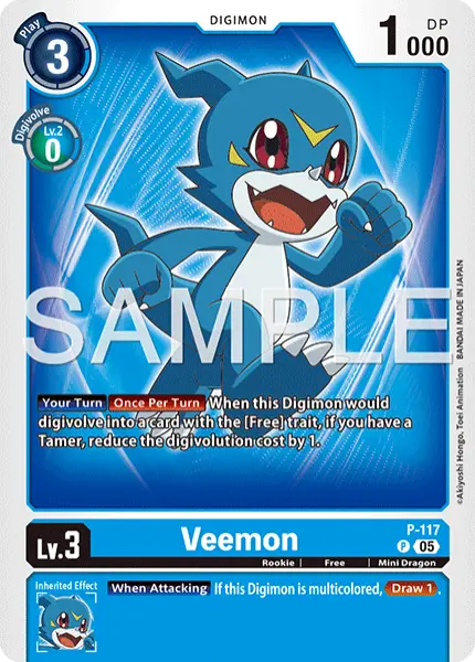 Digimon TCG Card 'P-117_P5' 'Veemon'
