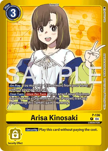 Digimon TCG Card 'P-136_P2' 'Arisa Kinosaki'