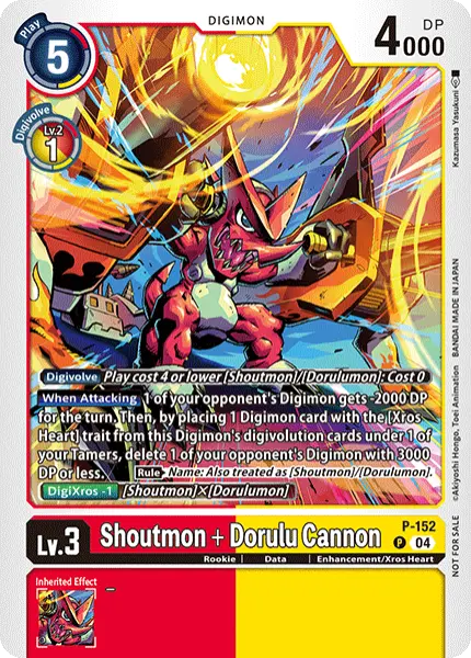 Digimon TCG Card 'P-152' 'Shoutmon + Dorulu Cannon'