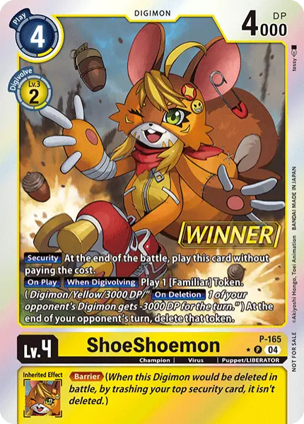 Digimon TCG Card 'P-165_P1' 'ShoeShoemon'