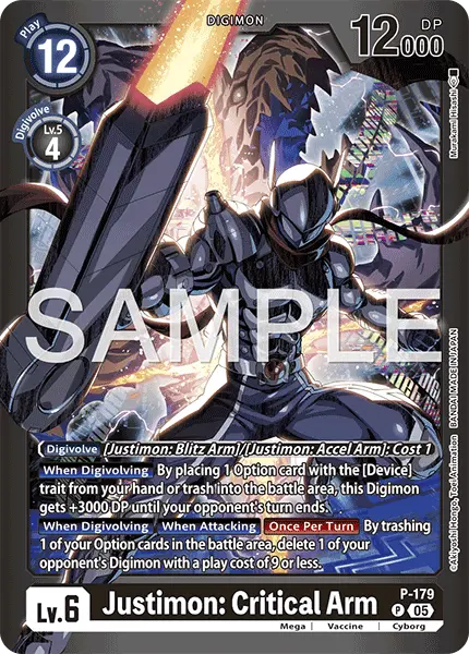 Digimon TCG Card 'P-179_P3' 'Justimon: Critical Arm'