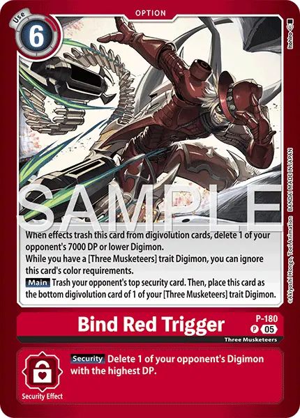 Digimon TCG Card 'P-180_P3' 'Bind Red Trigger'