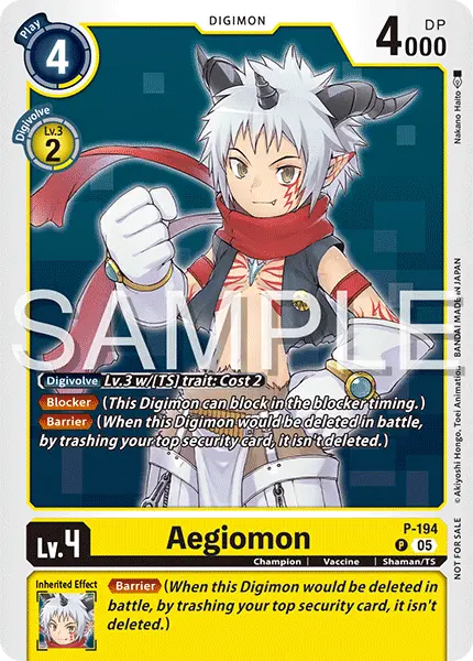 Digimon TCG Card 'P-194' 'Aegiomon'
