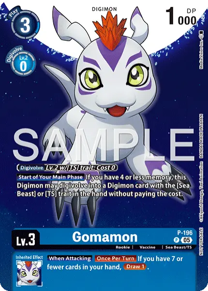 Digimon TCG Card 'P-196' 'Gomamon'