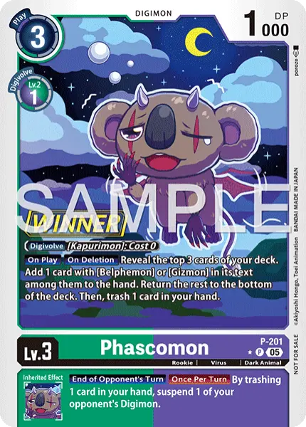 Digimon TCG Card 'P-201_P1' 'Phascomon'