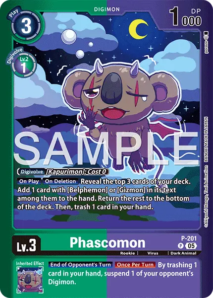 Digimon TCG Card 'P-201_P2' 'Phascomon'