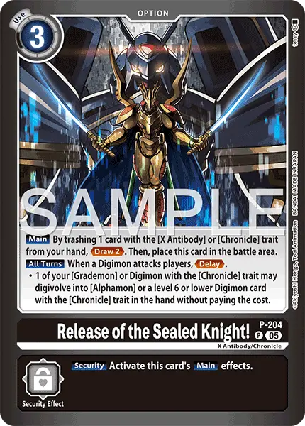Digimon TCG Card 'P-204_P2' 'Release of the Sealed Knight!'