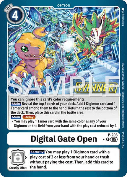 Digimon TCG Card 'P-206_P1' 'Digital Gate Open'