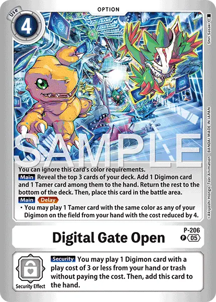 Digimon TCG Card 'P-206_P3' 'Digital Gate Open'