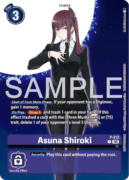 Digimon TCG Card 'P-212' 'Asuna Shiroki'