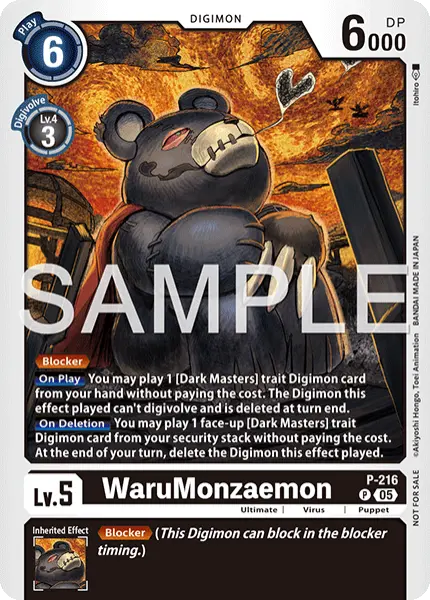 Digimon TCG Card 'P-216' 'WaruMonzaemon'