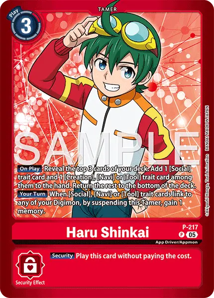 Digimon TCG Card 'P-217_P2' 'Haru Shinkai'