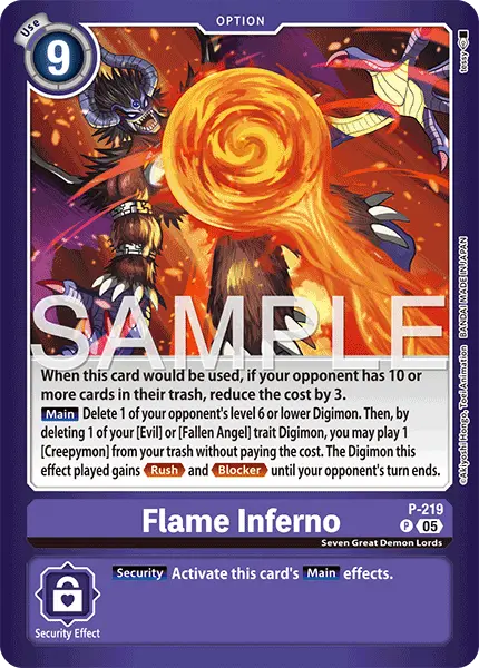 Digimon TCG Card 'P-219_P2' 'Flame Inferno'