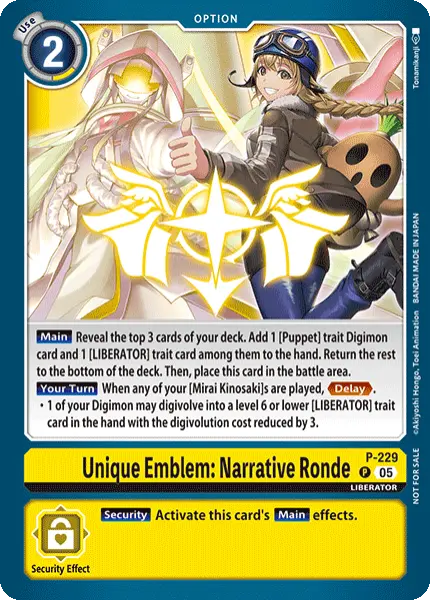Digimon TCG Card 'P-229' 'Unique Emblem: Narrative Ronde'