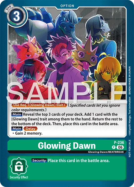 Digimon TCG Card 'P-236' 'Glowing Dawn'