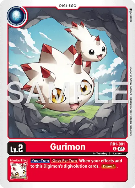 Digimon TCG Card 'RB1-001_P1' 'Gurimon'