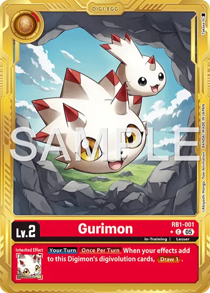 Digimon TCG Card 'RB1-001_P2' 'Gurimon'