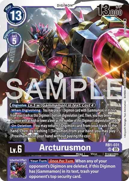 Digimon TCG Card 'RB1-031_P2' 'Arcturusmon'