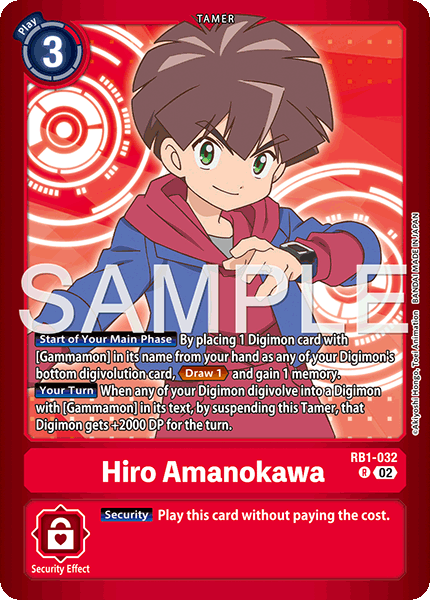 Digimon TCG Card 'RB1-032_P3' 'Hiro Amanokawa'