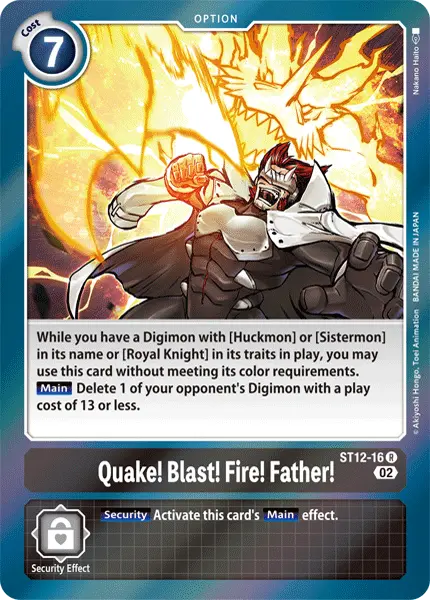 Digimon TCG Card 'ST12-016' 'Quak! Blast! Fire! Father!'