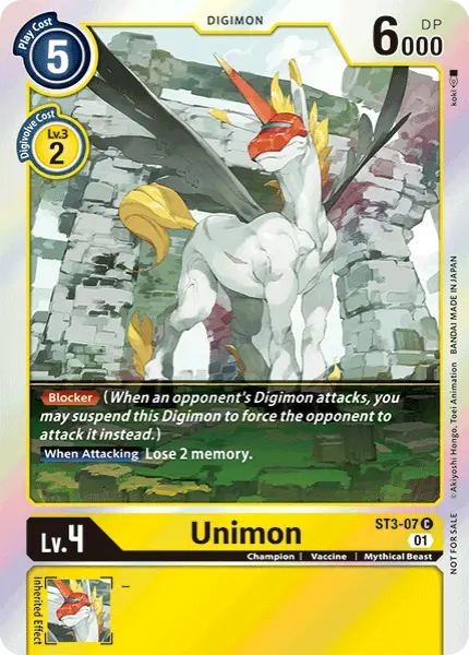 Digimon TCG Card 'ST3-007_P2' 'Unimon'