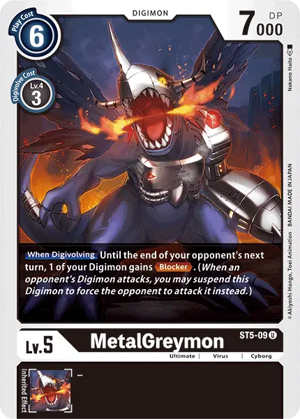 Digimon TCG Card 'ST5-009' 'MetalGreymon'