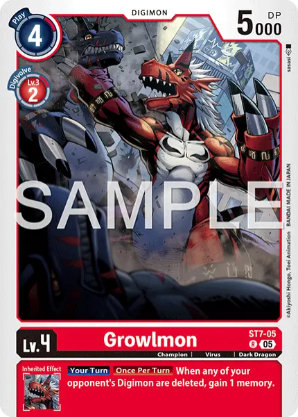 Digimon TCG Card 'ST7-005_P2' 'Growlmon'